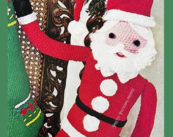 Schema facile per realizzare Babbo Natale all'uncinetto in amigurumi - Peluche natalizio retrò in formato PDF