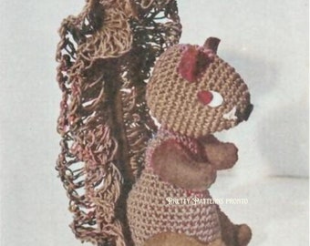Wzór na szydełkową zabawkę-wiewiórkę: Zabawka amigurumi z lat 50. (plik PDF do pobrania w wersji cyfrowej)