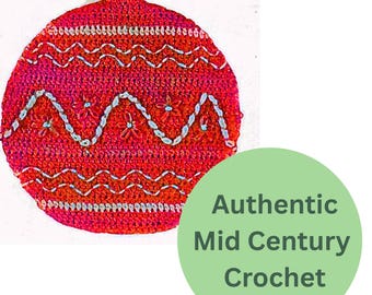 Presina per ornamenti natalizi all'uncinetto in formato PDF - Decorazione da cucina vintage di metà secolo