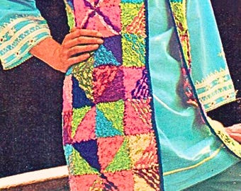 Modello PDF per cardigan patchwork lavorato a maglia, cardigan boho senza maniche • Retro Cottagecore Knitting