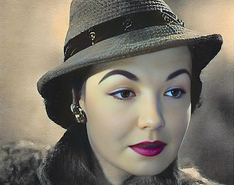 Modello per cappello a cloche all'uncinetto - Cappello da donna vintage strutturato anni '40 in formato PDF