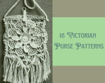 Crochet Pattern Crossbody Bags | Dressy Evening Bag | Classy Clutch | Antique Victorian Romantic Purse | Irish Crochet PDF Instant Download