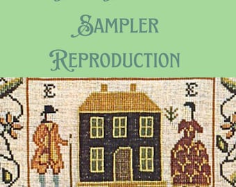 Campionatore di punto croce coloniale Home Coppia Alfabeto / Schema punto croce antico PDF / Schema punto croce facile contato X Ricamo folk vintage