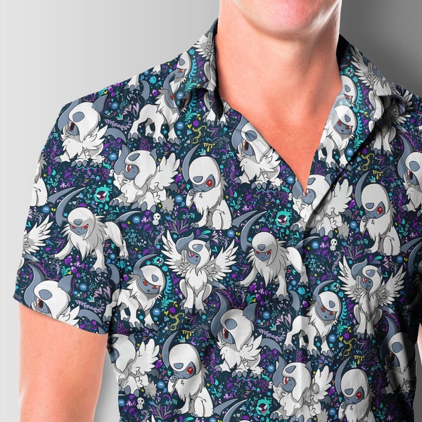 Absol Hawaiian Shirt - Men's Absol Button Up Shirt & Men's Casual Absol Shirt