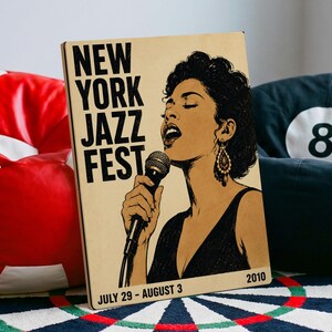 Jazz Vocalist Vintage Screenprint New York Poster & Canvas 2VTND