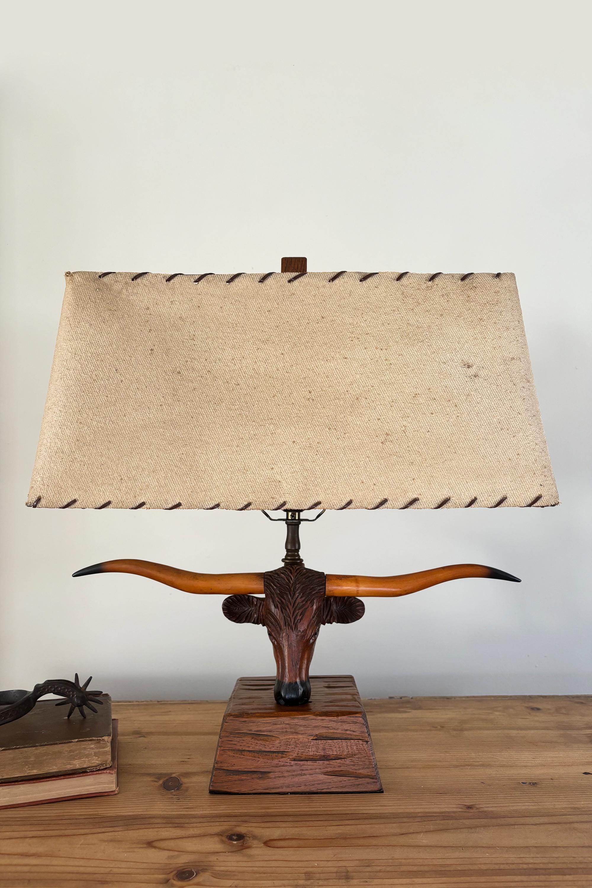 Vintage Brandt Ranch Oak Longhorn Lamp - Etsy
