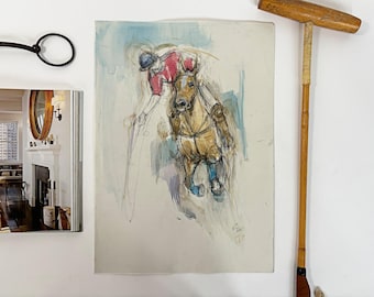 Vintage Abstract Original Equestrian Art