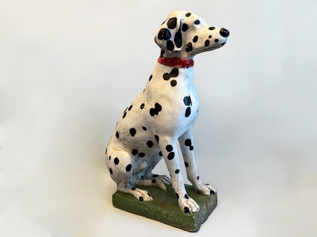 Large Dalmatian Statue, Vintage Dog Statue, Large Concrete Dog Yard