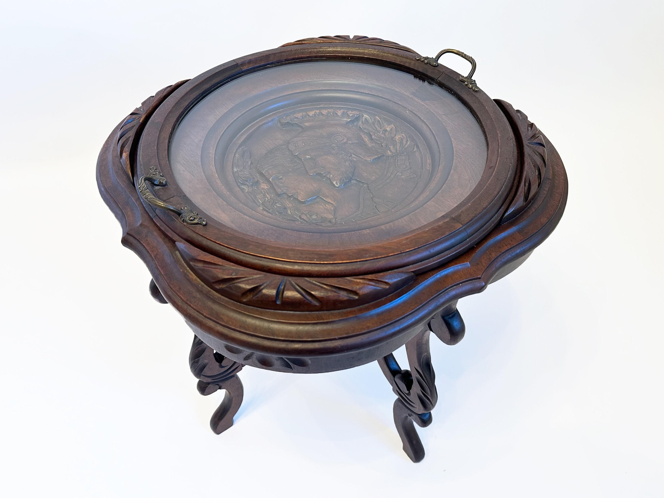 Antique Cocktail Table, Vintage Wood Tray Table, Carved Wood Italian ...