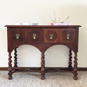 1700s Antique English William & Mary Style Mahogany Dressing Table Sideboard Buffet Server