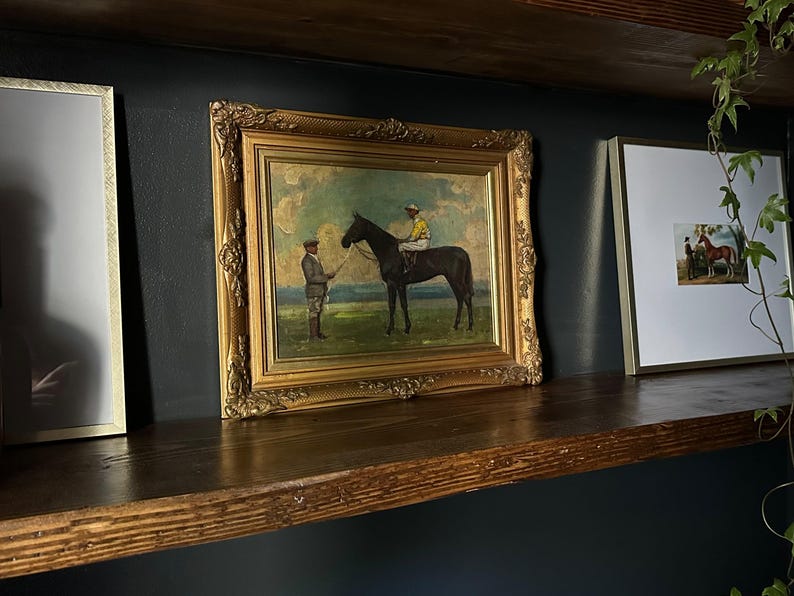 1920s fairy Elf at Newmarket Antique Race Horse Painting English