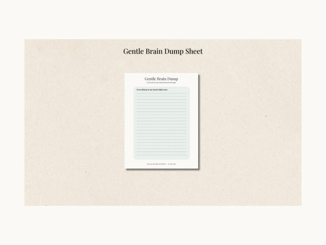 Printable Brain Dump Worksheet – Gentle Mental Clutter Release (PDF ...