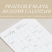 Printable Blank Monthly Calendar Portrait Monthly Calendar PDF & PNG ...