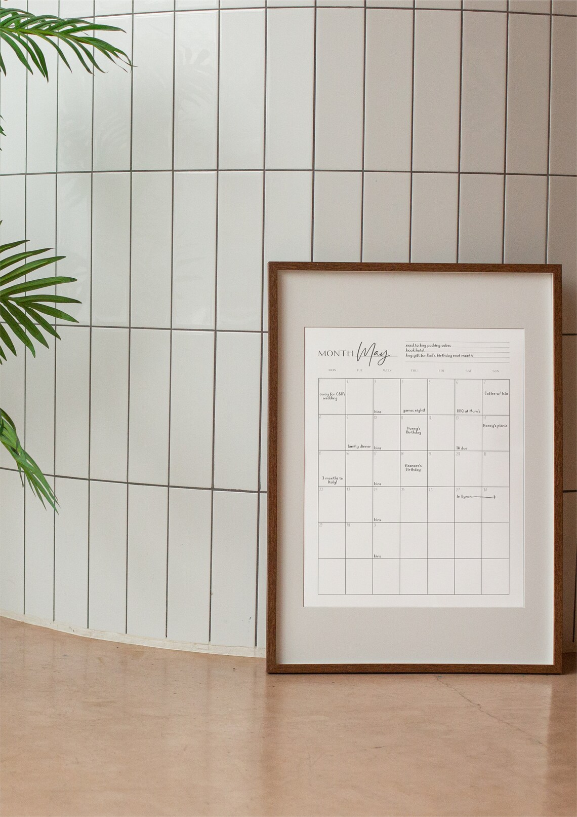 Printable Blank Monthly Calendar Portrait Monthly Calendar PDF & PNG ...