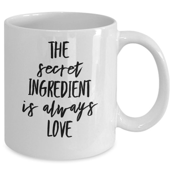 Gift for Chef, Foodie Present, Love mug, secret ingredient, love quote mug, gift for cook, baker, cooking lover