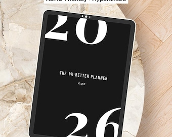 2026 ADHD Digital Planner | Hyperlinked Tabs, GoodNotes (PDF)