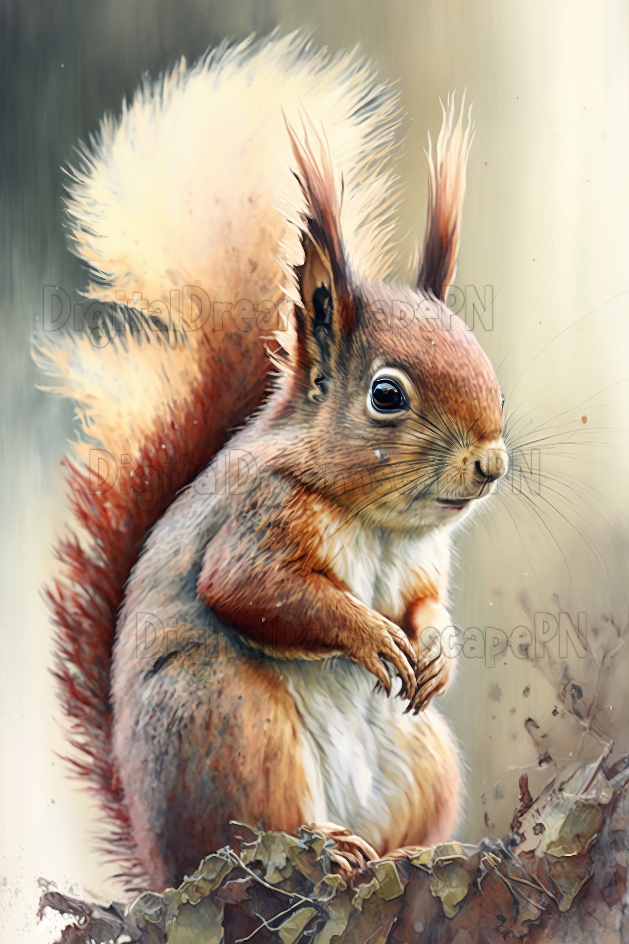 Watercolor squirrel clipart 8 high quality jpgs digital etsy