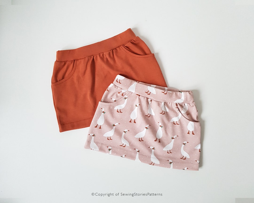 Skirt With Pockets PDF Pattern Baby Skirt Sewing Pattern Easy Jersey