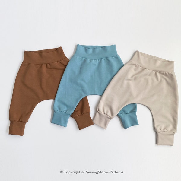 Harem Pants PDF pattern | Baby harem style baggy pants | Sewing tutorial | sewing pattern | KIDS sewing pattern - 10 sizes | Pocket pants