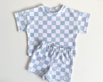 T-shirt + shorts PDF pattern | kids sewing SET - 1 year - 10 years | Drop shoulder t-shirt and shorts with pockets sewing pattern