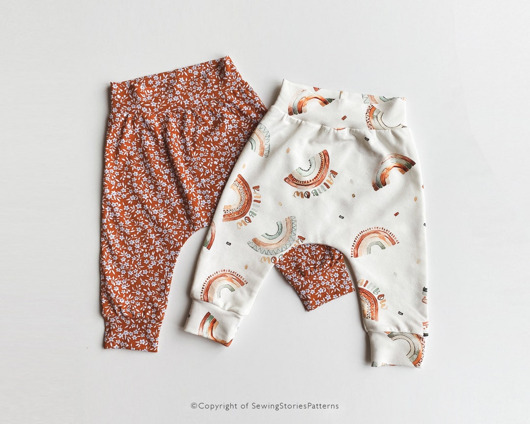 Baby Pants PDF Pattern Baby Baggy Harem Style Sewing Tutorial Cloth
