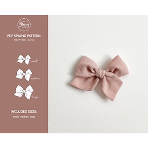 Pinwheel bow PDF pattern | baby and kids sewing clip bow | headband with bow | hair bow | Newborn baby knot bow sewing pattern DIY