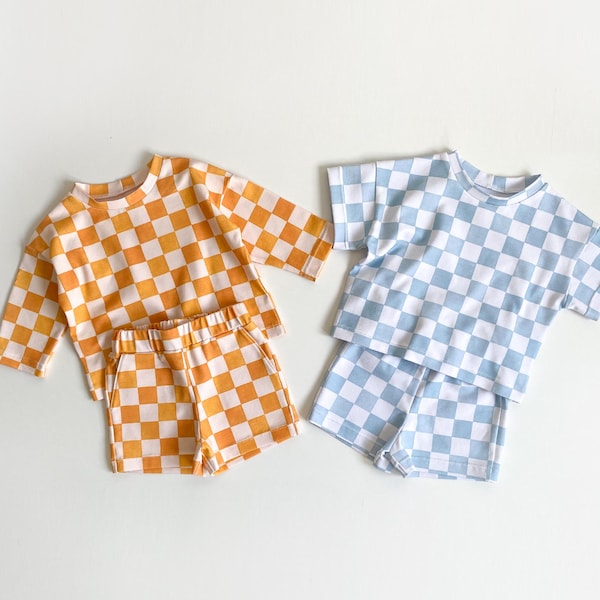 T-Shirt + Shorts Schnittmuster | Kinder Nähset - 1 Jahr - 10 Jahre | Drop Schulter T-Shirt und Shorts mit Taschen Schnittmuster