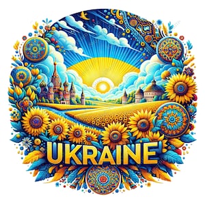 Ukraine- Vivid PNG file great for tee shirts, mugs, sublimation, POD, cards and best selling PNG file for all your projects