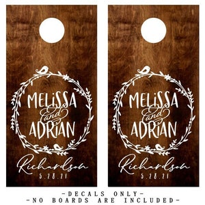 PERSONALIZED Wedding Cornhole Boards Decals | Stickers Set