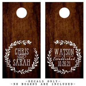 PERSONALIZED Wedding Monogram Cornhole Boards Decals | Stickers Set
