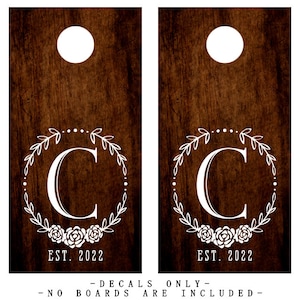 PERSONALIZED Wedding Monogram Cornhole Boards Decals | Stickers Set