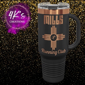 Personalized 40oz Custom Tumbler w/ Locking Lid, Straw, and Handle | Black to Rose Gold | Corporate | Wedding | School | Logo | Event