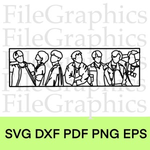 BTS Silhouette Svg Png Dxf Eps Pdf File for Cricut Machines
