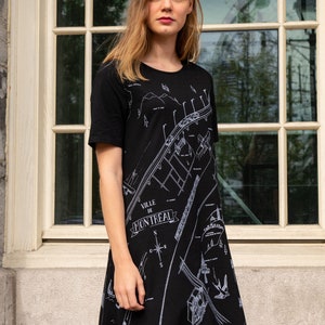 A La Carte A-Line Dress Montreal Map Print Back