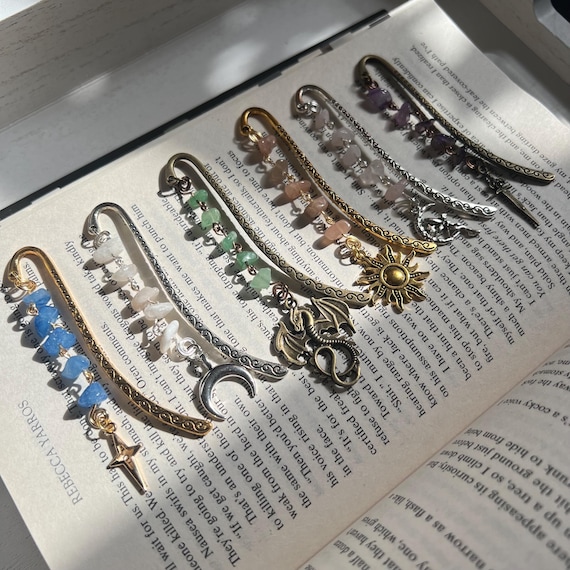 Crystal Hook Bookmark | Dragon | Fairy | Sun and Moon Bookmark | Fantasy Bookmark | Wire Bookmark | Gifts for Readers | Custom Bookmark