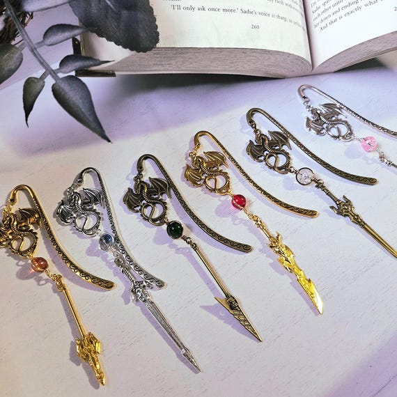 Dragon Hook Bookmark | Sword Bookmark | Metal Bookmark | Hook Bookmark | Fantasy Bookmark | Gifts for Readers