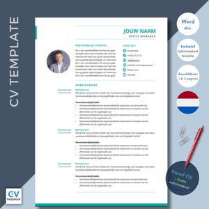 Plantilla de CV “Carrera” - Verde | Plantilla de CV | Carta de motivación | Diseño de Negocios | Marca personal | Plantilla de currículum amigable de Ats | MS Palabra