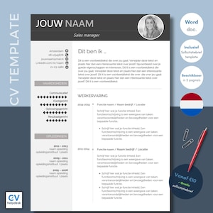 Plantilla de CV “Clásico” - Negro | Plantilla de CV | Carta de motivación | Diseño de Negocios | Marca personal | Plantilla de currículum amigable de Ats | MS Palabra