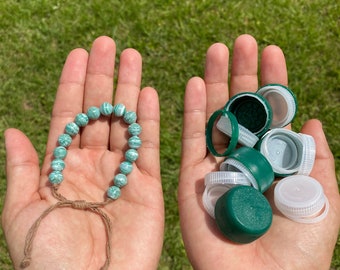 Handmade Recycled Plastic Beaded Bracelet- Funds the Removal of One Pound of Trash