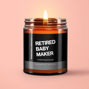 Grappige Vasectomie Chirurgie Gift Gepensioneerde Baby Maker Vasectomie Herstel Gift Grappige Volwassen Humor Kaars Gift 9oz Amber Candle