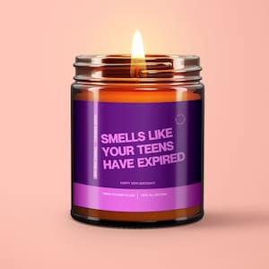 Funny 20th Birthday Candle: All Natural Soy Wax, &#39;Teens Expired&#39;
