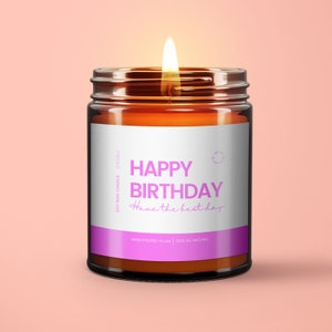 Vela de cumpleaños personalizada, feliz cumpleaños, ten el mejor día, regalo de vela, vela de cumpleaños, regalo de cumpleaños