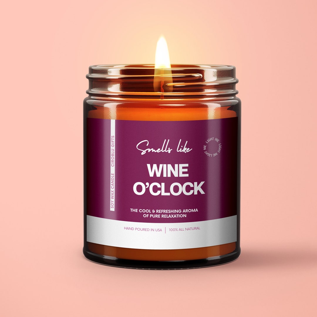 Wine Candle Gift Smells Like Wine O'clock Soy Wax Candle for Mom Funny