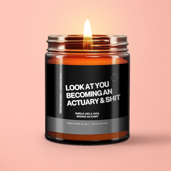 Funny Actuary Gift Actuary Funny Candle Gift For Women and Men Appreciation Birthday Christmas Gift Hand Poured Soy Scented Candle