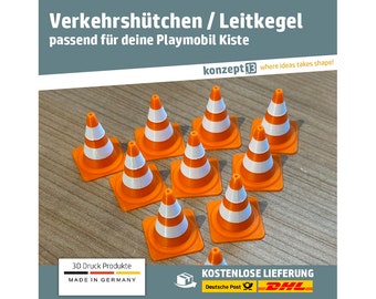 Traffic cones, traffic cones - suitable for your Playmobil box
