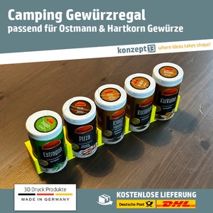 Camping spice rack suitable for Ostmann, Hartkorn and Just Spices spice jars