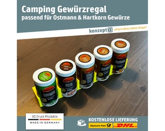 Camping spice rack suitable for Ostmann, Hartkorn and Just Spices spice jars