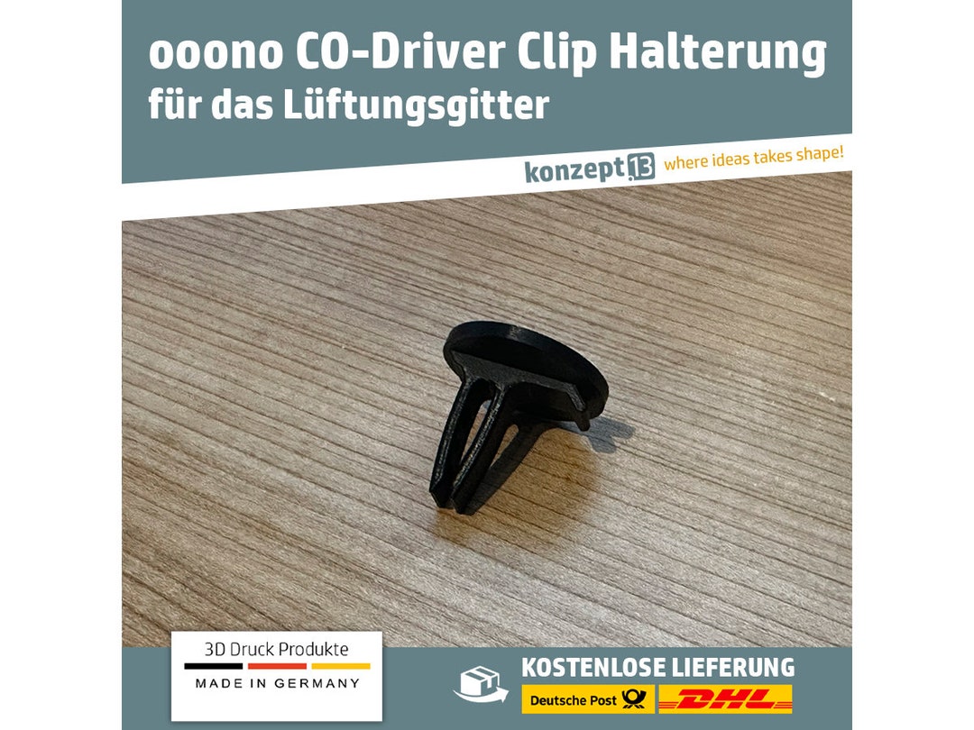 Ooono KFZ Halterung Clip für das Lüftungsgitter / 3D Druck - .de