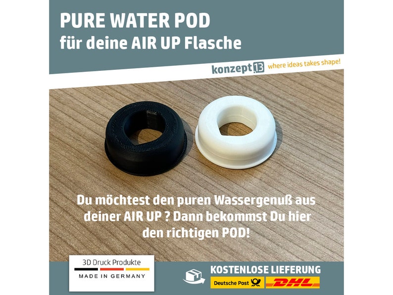 Air Up Blind Pod / PURE WATER POD für deine Air up Flasche Wassergenuß ohne Aroma / 3D Druck Bild 1