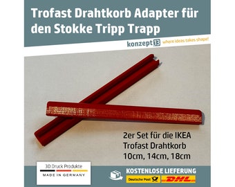 Trofast Netzkorb Adapter passend Stokke Tripp Trapp / Verschiedene Längen / 3D Druck